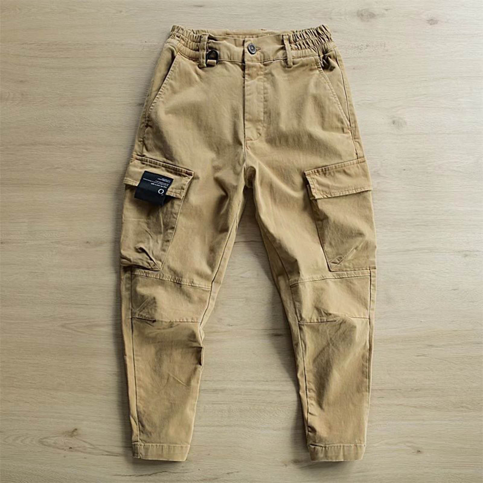 thumbnail image 2 of Pantalones informales de hip hop de nueve puntos para hombre: corte holgado con múltiples bolsillos, poliéster, 2 of 7